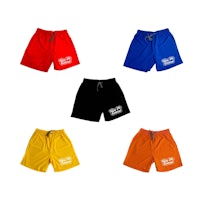 four different colors of shorts with the word 'women's shorts' on them